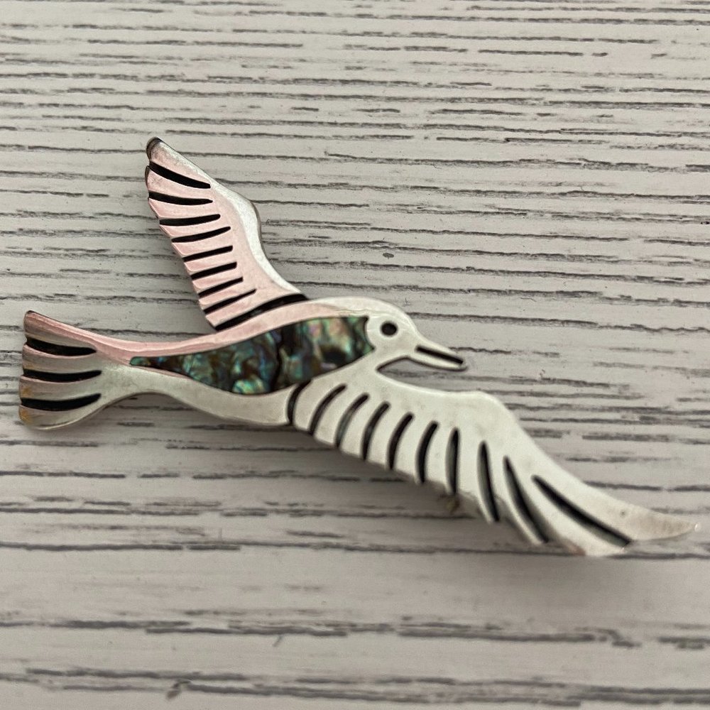 Vintage Taxco Silver Swallow Bird Brooch